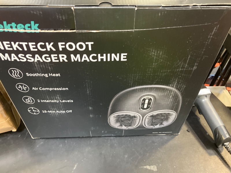 Photo 1 of Nekteck Shiatsu Foot Massager Machine with Soothing Heat, Deep Kneading Therapy, Air Compression, Improve Blood Circulation and Foot Wellness,Relax for Home or Office Use(Gray)