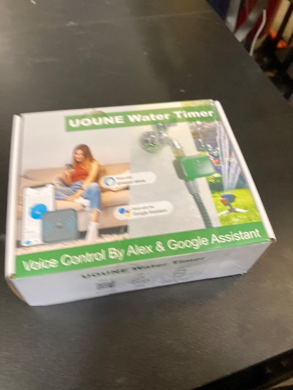 Photo 1 of UOUNE WiFi Sprinkler Timer, Programmable Water Timer for Garden Hose, Outdoor Smart Sprinkler Controller for Lawn Automatic Irrigation System, with WiFi Hub, APP Control, Compatible with Alexa/Google