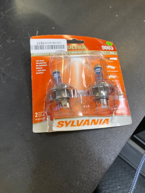 Photo 1 of SYLVANIA 9003 SilverStar Ultra High Performance Halogen Headlight Bulb, Brightest Downroad with Whiter Light (2 Bulbs)