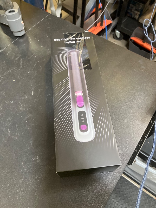 Photo 1 of Cordless Curling Iron, Smofrees 8000mAh USB Rechargeable Travel Curling Wand with Protective Cover, 32MM Portable Curling Iron with 100 Million Negative Ion, 3 Temperature Settings, Gradient Gray