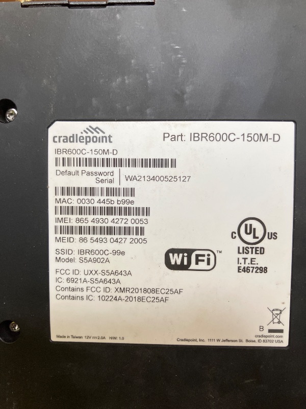 Photo 1 of Cradlepoint IBR600C-150M 4G LTE Router with 3G Fallback – Cat 4, Failover, Enterprise Bundle (Renewed)