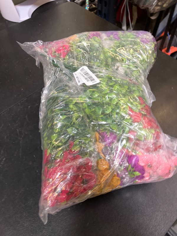 Photo 1 of 20 Bundles Artificial Flowers for Outdoor Fake Plants for Spring Decoration,Faux Eucalyptus Flowers for Planter UV Resistant Lifelike for Home Porch Garden?7 Color?