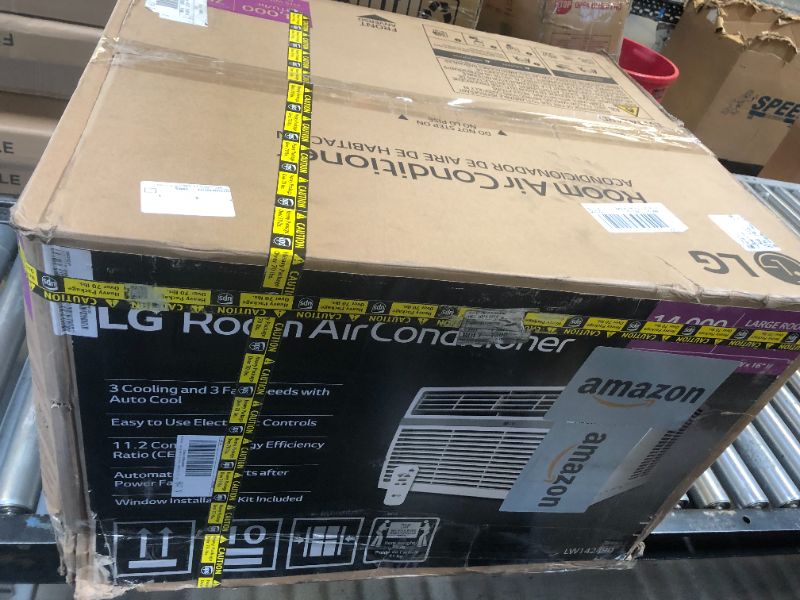 Photo 1 of LG LW1424RD, 14000 BTU, White 14,000 Window Air Conditioner, 115V, 700 Sq.Ft. (25' x 28' Room Size), Quiet Operation, Electronic Control with Remote, 3 Cooling & Fan Speeds, Auto Restart
