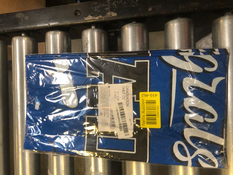 Photo 1 of Graduation Decorations 2025, Gongrats Grad Tablecover for Graduation Party Supplies, 3 pcs Class Blue Table Cloths, 54"x108"