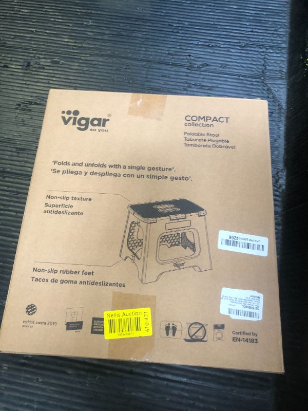 Photo 1 of Vigar Compact Step Stool Foldable, 10-1/2-inch Step Stools for Adults up to 330 Pound, Lightweight Stool, Non-Slip Folding Step Stool, Gray