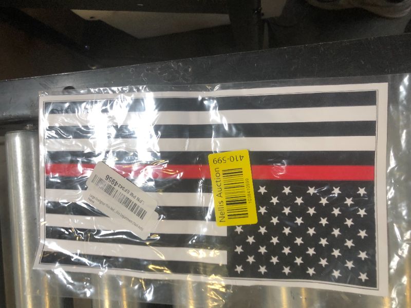 Photo 1 of Large Firefighter Thin Red Line Flag Sticker Vinyl Decal for Car Truck Window Bumper Sticker Support for Firemen Fire Department (10x6 Inch)