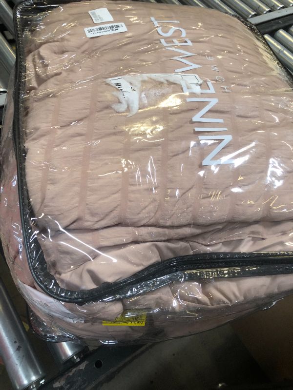 Photo 1 of CozyLux King Seersucker Comforter Set with Khaki Bed in a Bag 7-Piece All Season Bedding Set with Comforter, Pillow Sham, Flat Sheet, Fitted Sheet, Pillowcase