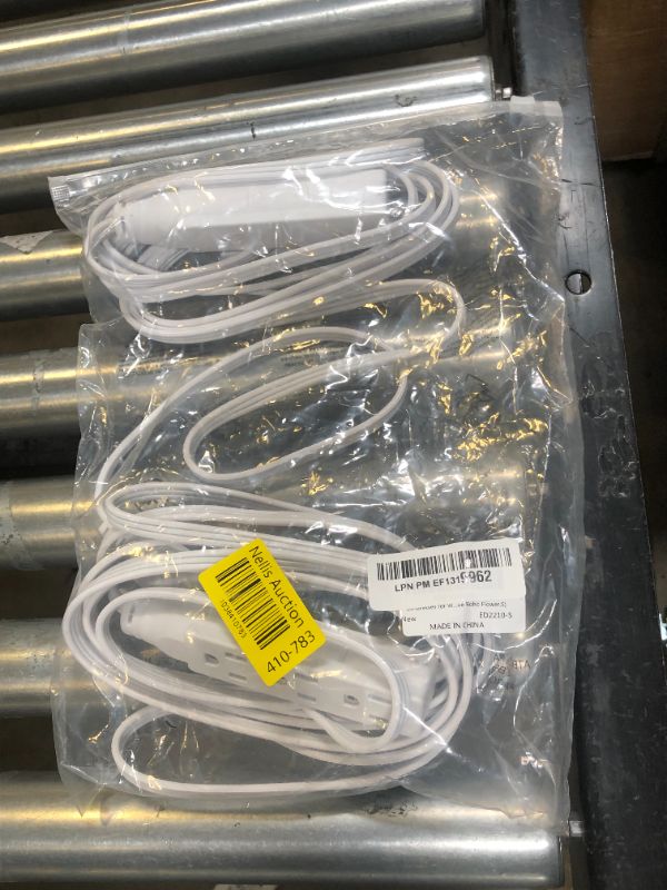 Photo 1 of Twin Extension Cord Power Strip - 24FT Dual Extension with Flat Wall Plug, Split Extension Cord with Multiple Outlets, Sleek Socket Double Head Outlet for Behind Bed, Couch,Indoor Flush Design(White)