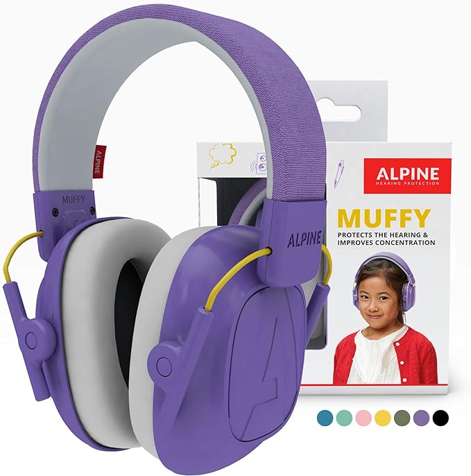 Photo 1 of Alpine Muffy Kids - Hearing Protection - CE & ANSI Certified - Adjustable for Ages 3-16 years - Noise Cancelling Headphones - 25dB Sound Reduction Ideal for Protection and Concentration Aid – Purple