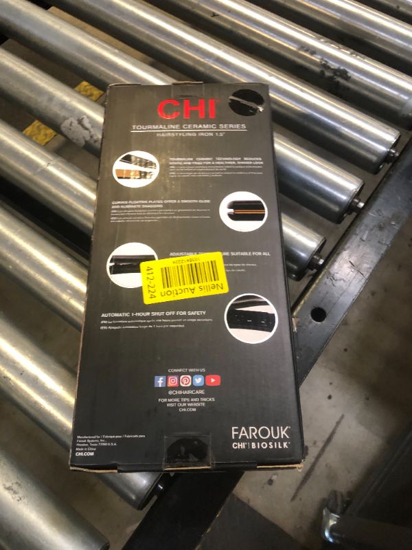 Photo 1 of CHI Classic Tourmaline Ceramic Hairstyling Iron 1 1/2" in Onyx Black