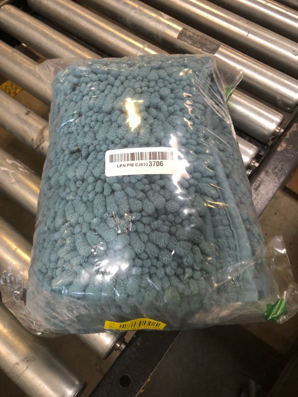Photo 1 of Yimobra Bath Rug Mat, 32 x 20, Soft Shaggy Non-Slip Chenille Bathroom Rugs, Large Size, Super Absorbent and Thick, Machine Washable Bathroom mat, Tub and Shower, Home Decor Accessories, Teal Blue