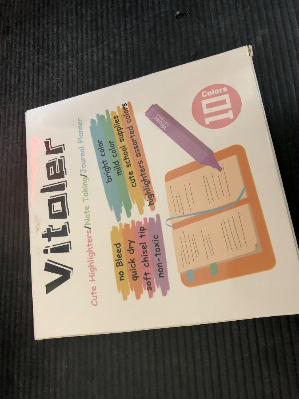 Photo 1 of Vitoler 10Pcs Aesthetic Highlighters, Chisel Tip Marker Pens, Assorted Color Candy, No Bleed Bible, Cute Pastel for Journaling Planner Notes School Supplies