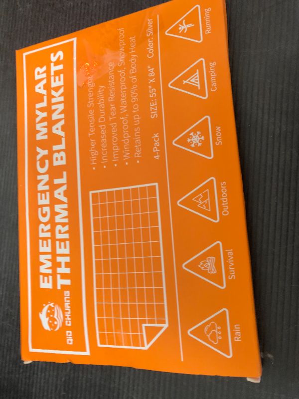 Photo 1 of QIO CHUANG Emergency Mylar Thermal Blankets -Space Blanket Survival kit Camping Blanket (4-Pack). Perfect for Outdoors, Hiking, Survival, Bug Out Bag ?Marathons or First Aid 1