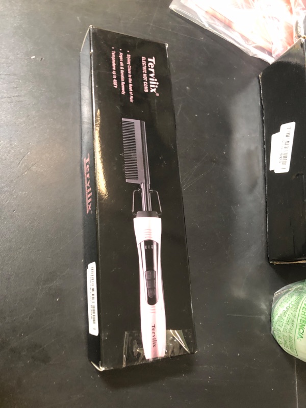 Photo 1 of Terviiix Electric Hot Comb for Lace Front Wigs, Pressing Combs for Black Women Hair, Anti-Scald Straightening Comb with Keratin & Argan Oil Infused Teeth, Temperatures Adjustable, 60 Min Auto Shut Off