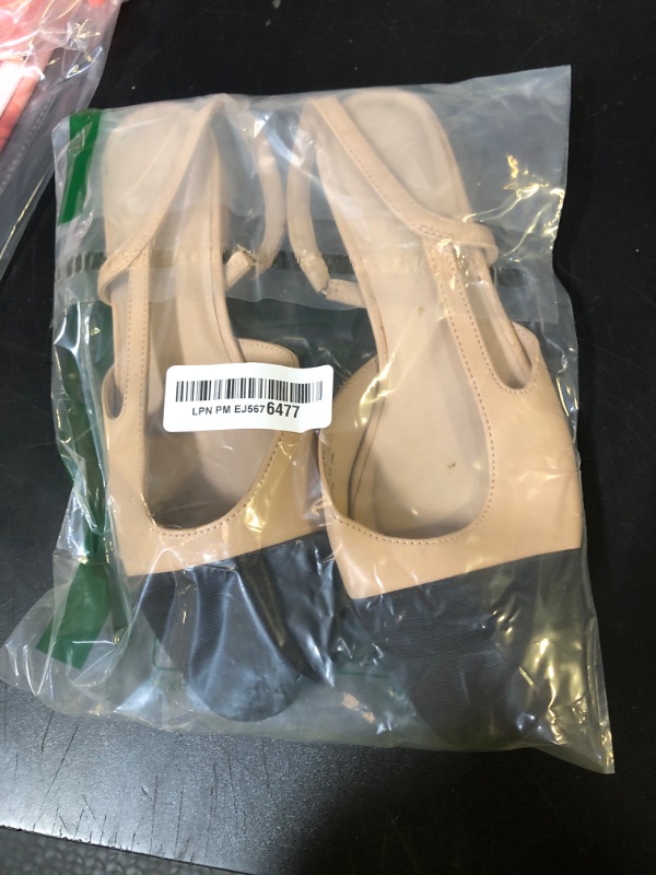 Photo 1 of DREAM PAIRS Slingback Ballet Flats for Women Square Cap Toe Low Heel Dress Shoes Comfortable Work Flats for Office Party Wedding Business Casual,Size 7.5,Nude,DWUMFA2556