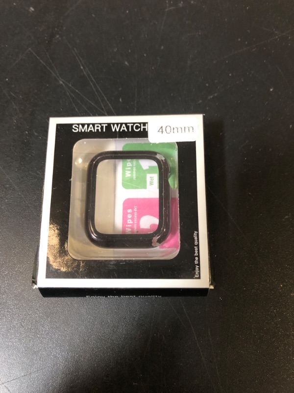 Photo 1 of Secbolt 40mm Case Compatible Apple Watch Band with Built in Tempered Glass Screen Protector- All Around Protective Case for iWatch SE Series 6/5/4, Black(40mm)