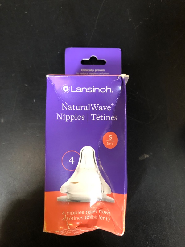 Photo 1 of Lansinoh NaturalWave Baby Bottle Nipples, Slow Flow, Size S,1+ Month, 4 Count – 100% Soft, Durable Silicone, Made Without BPA BPS, Anti-Colic, Supports Baby’s Developing Mouth and Teeth