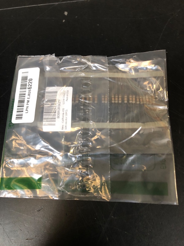 Photo 1 of California JOS 10K Ohm Carbon Film Single Fixed Resistor 1/2 W (0.5 Watts) 5% Tolerance, (10K R, 10K ohm, 10K ?) Resistor (10 Pack)