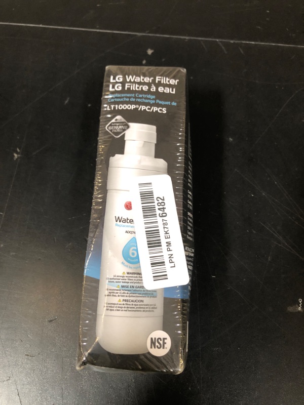 Photo 1 of LG LT1000P - 6 Month / 200 Gallon Capacity Replacement Refrigerator Water Filter (NSF42, NSF53, and NSF401) ADQ74793501, ADQ75795105, AGF80300704, or AGF80300705 White