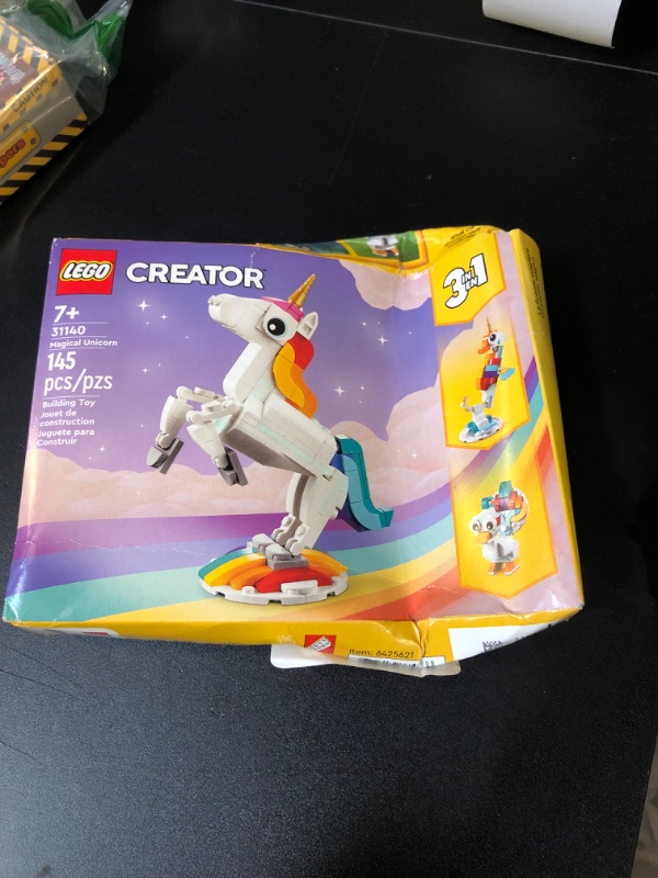 Photo 1 of LEGO Creator 3 in 1 Magical Unicorn Toy, Transforms from Unicorn to Seahorse to Peacock, Rainbow Animal Figures, Unicorn Gift for Grandchildren, Girls and Boys, Buildable Toys, 31140