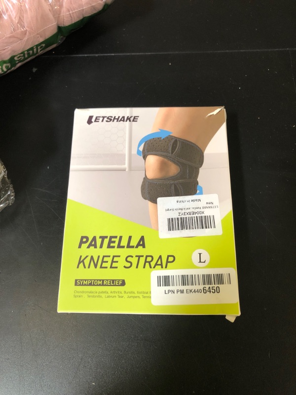 Photo 1 of LETSHAKE Patellar Tendon Support Strap with Side Stabilizers & Patella Gel Pads, Knee Brace for Women Men Meniscus Tear, Knee Pain Relief, Arthritis Pain And Support, Double Patella Bands (Large)