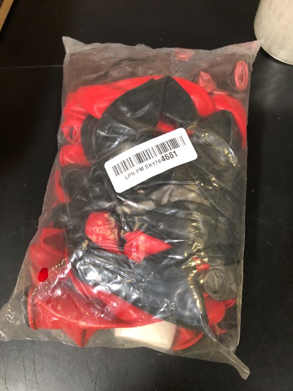 Photo 1 of Black Red Balloon Arch DOUBLE STUFFED Black Burgundy Maroon Balloons Dark Red Metallic Balloon Garland Kit for Birthday Graduation Retirement Anniversary Casino Mother Theme Party Decorations