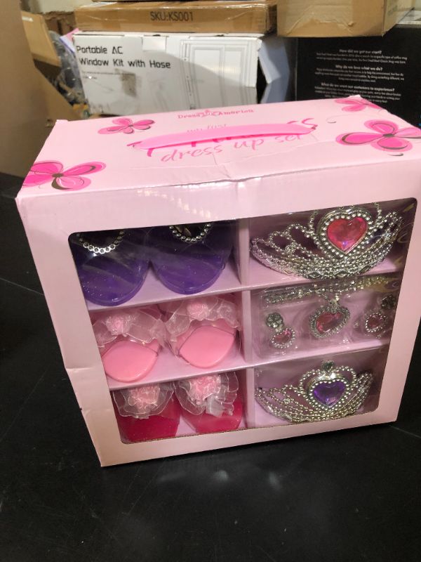 Photo 1 of Princess Dress Up Shoes for Girls - Princess Heels, Tiaras, and Costume Jewelry Set - Toddler Gifts for Ages 3, 4, 5, 6 - Dress Up Birthday Gifts for Girls