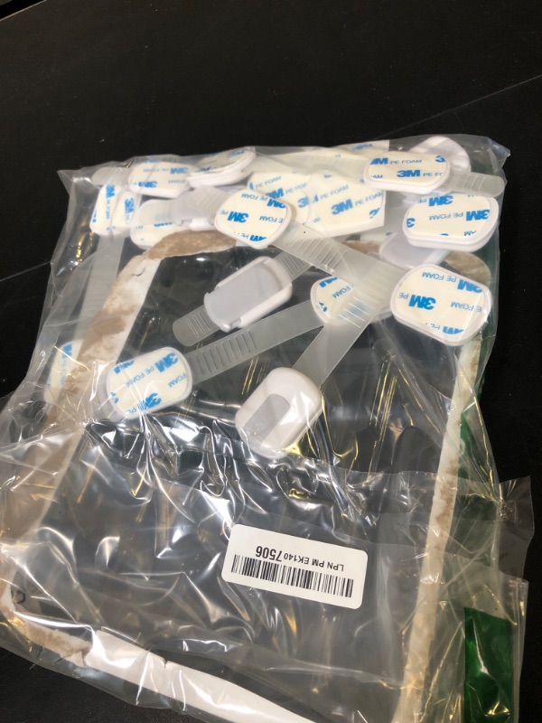 Photo 1 of Child Safety Strap Locks (10 Pack) Baby Locks for Cabinets and Drawers, Toilet, Fridge & More. 3M Adhesive Pads. Easy Installation, No Drilling Required, White/Gray
