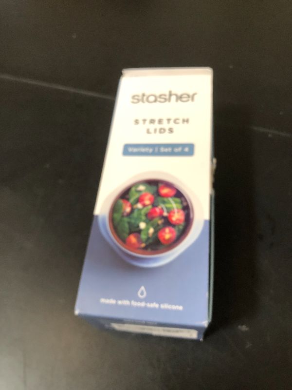 Photo 1 of Stasher Premium Reusable Silicone Stretch Lids Variety 4-Pack, Clear, 9”, 6.5”, 4.5”, 2.5”, Airtight Seal, Food Container Covers, BPA Free, Leak-free, Dishwasher Safe, Microwave Safe, Eco-Friendly