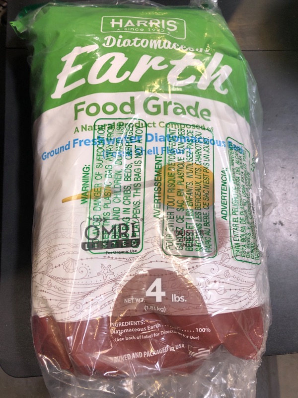 Photo 1 of HARRIS Diatomaceous Earth Food Grade, 4lb with Powder Duster Included in The Bag