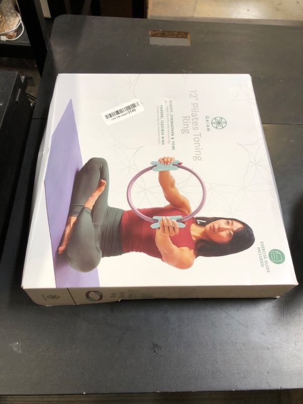Photo 1 of Gaiam Pilates Ring 12" Fitness Circle - Lightweight & Durable Foam Padded Handles | Flexible Resistance Exercise Equipment for Toning Arms, Thighs/Legs & Core, Dusty Pink/Seafoam