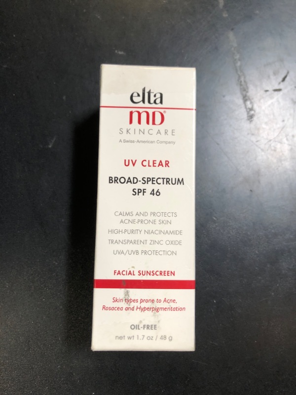 Photo 1 of EltaMD UV Clear Face Sunscreen SPF 46, Oil Free for Face with Zinc Oxide, Dermatologist Recommended Sunscreen Lotion, For Acne-Prone Sensitive Skin, 1.7 oz Pump