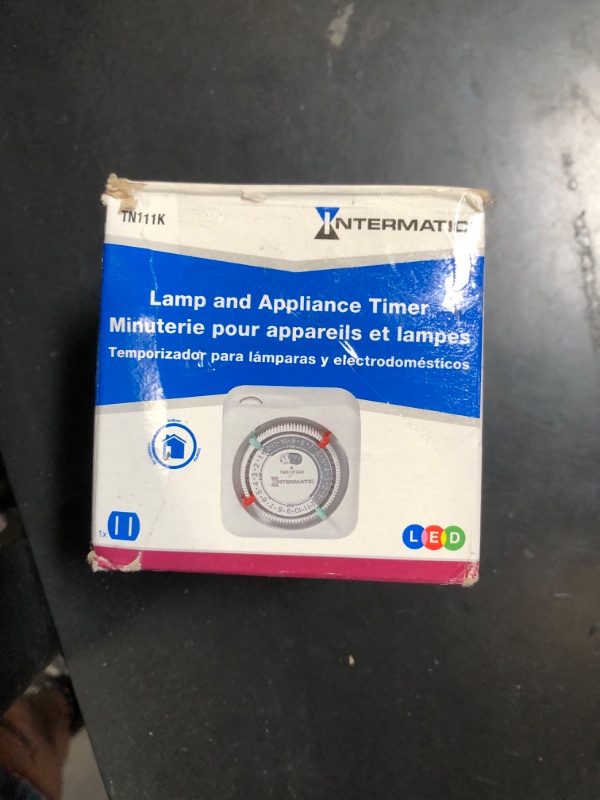 Photo 1 of Intermatic TN111K 15-Amp Indoor Timer - Versatile 24-Hour Control - Easy Manual Override and Single 2-Prong Design (1 Pack)
