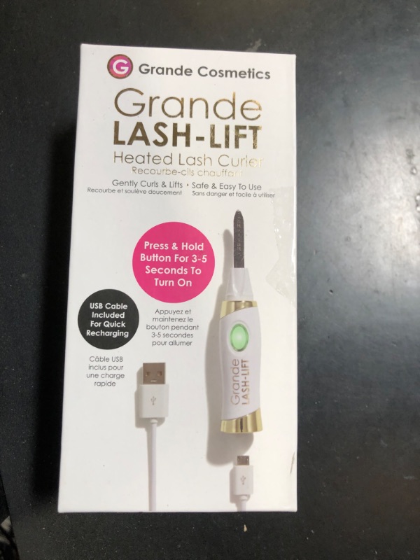 Photo 1 of Grande Cosmetics LASH-LIFT Heated Lash Curler, Rechargeable and Travel Friendly, 2 Heat Settings, White