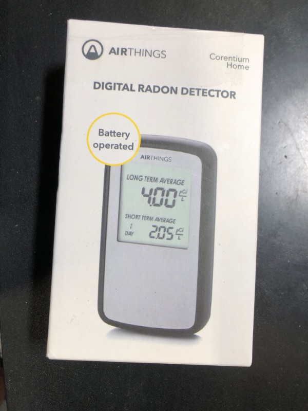 Photo 1 of Airthings Corentium Home Radon Detector 223 Portable, Lightweight, Easy-to-Use, (3) AAA Battery Operated, USA Version, pCi/L