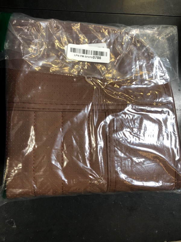 Photo 1 of Sylvil Car Seat Bottom Cover, Semi-Wrap Non-Slip Leather Car Seat Cover, Comfortable Breathable Auto Front Seat Bottom Cushion with Pocket, Universal Interior Car Accessories (Coffee)