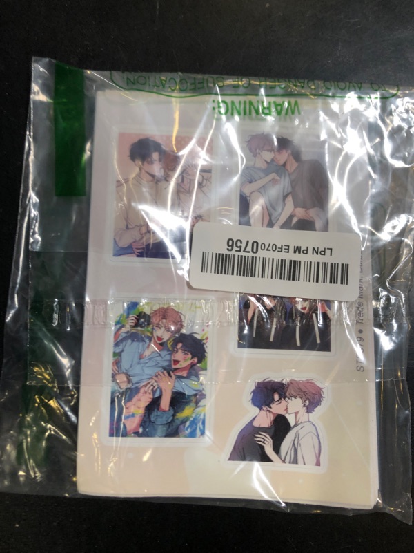 Photo 1 of BulbaCraft Yaoi Stickers, 100Pcs Waterproof Vinyl Decals for Laptops, Water Bottles, Anime, Manhwa, Manga - Yellow