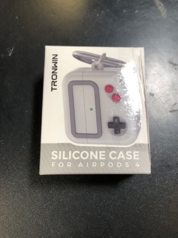 Photo 1 of TRONWIN AirPods 4 Case, Silicone Game Design 2024 Case for Apple AirPods 4 Generation with Active Noise Cancellation, Cute Cover for AirPod 4 Gen for Women/Men (Light Grey)