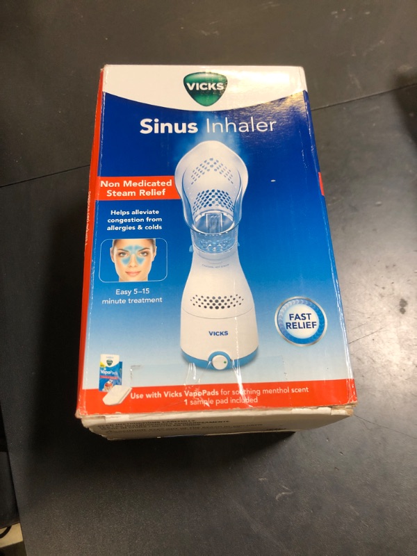 Photo 1 of Vicks Sinus Inhaler - Non-Medicated Steam Relief for Allergies, Congestion, Cough & Colds, Vocal Steamer, Soothes Nasal & Throat Passages, Works with VapoPads (1 Included), FSA & HSA Eligible
