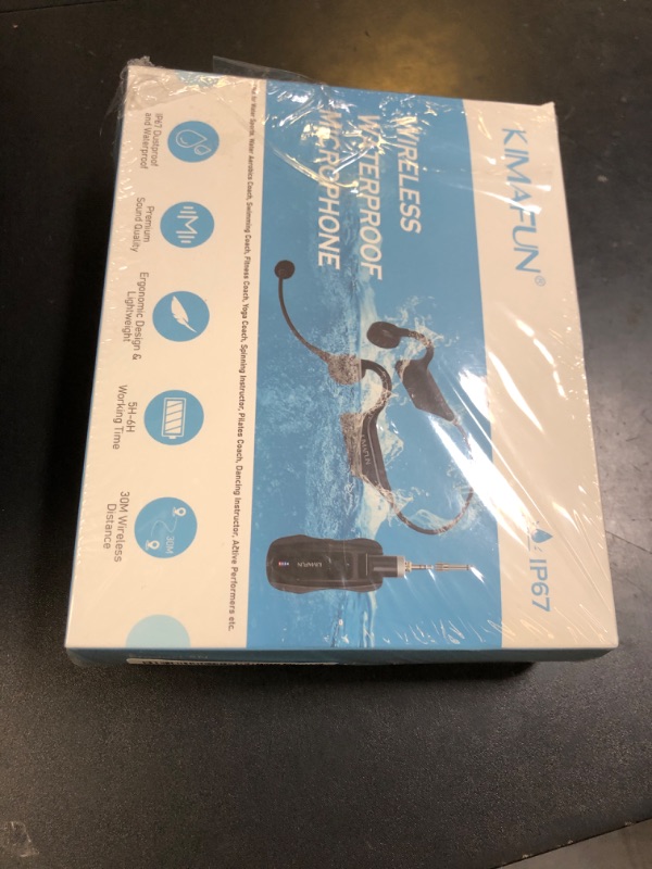 Photo 1 of KIMAFUN 2.4G Fitness Headset Wireless Microphone, IP67 Waterproof Sweatproof Microphone for Water Aerobics, Swimming Coach, Fitness Instructor, Yoga, Spinning, Training, Teaching, Speakers, GWP91