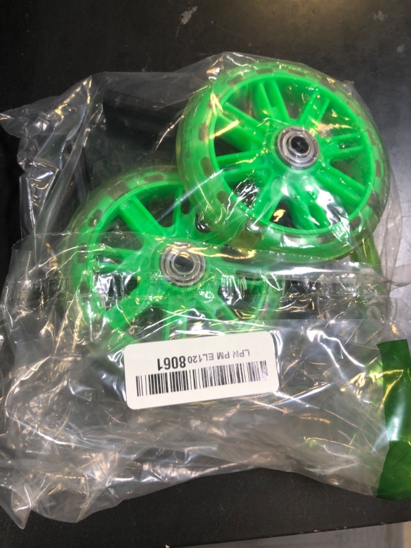 Photo 1 of Bicycle Training Wheels - Metal, PVP, PP Training Wheels - Light Up Training Wheels for Kids Bike 14”-16” Wheel Size - Kids Bike Accessories w Extra Support Bracket (Green, 16 in)