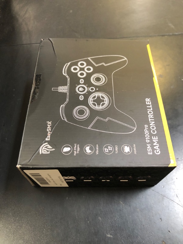 Photo 1 of EasySMX Wired Gaming Controller,PC Game Controller Joystick with Dual-Vibration Turbo and Trigger Buttons for Windows PC/ PS3/ Android TV Box/Tesla(Black)