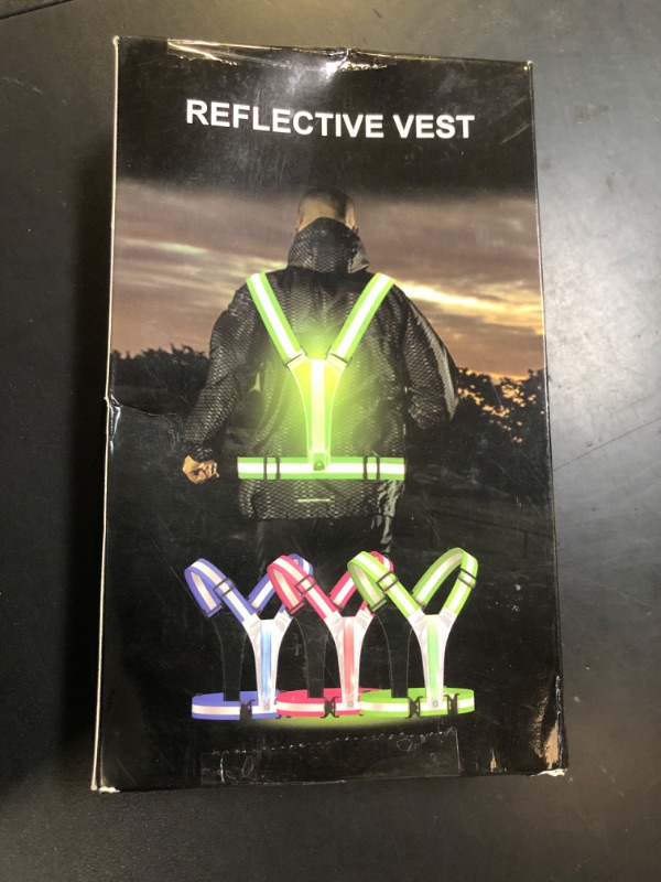 Photo 1 of Fitense LED Reflective Running Vest, 5 Colors Light Up Running Vest Rechargeable Running Lights for Runners High Visibility Reflective Running Gear, Adjustable for Men and Women