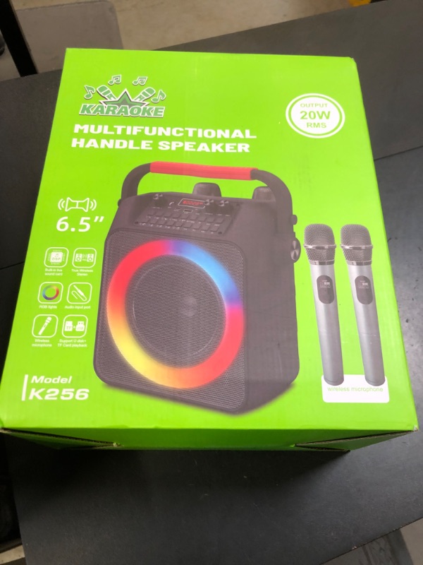 Photo 1 of Karaoke Machine,Karaoke Machine for Adults & Kids,Karaoke Speaker with 2 Wireless Microphones,Portable Bluetooth Karaoke Speaker Supports TWS/REC/AUX/USB/TF for Party