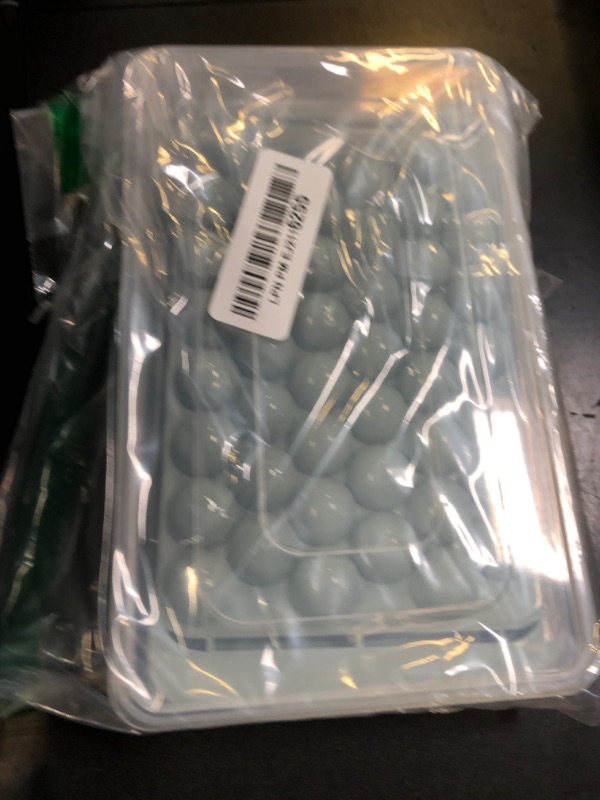 Photo 1 of WIBIMEN Ice Cube Tray with Lid and Bin - Round Ice Trays for Freezer with Lid - Ice Cube Trays for Freezer with Ice Container (0.8"-2PACK Blue)