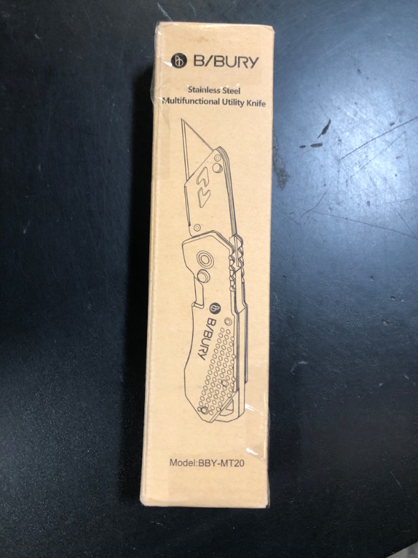 Photo 1 of Utility Knife, BIBURY Upgraded Version Heavy Duty Box Cutter, Pocket Carpet knife with 10 Replaceable SK5 Stainless Steel Blades, Belt Clip, Easy Release Button, Quick Change and Safety Lock-Red