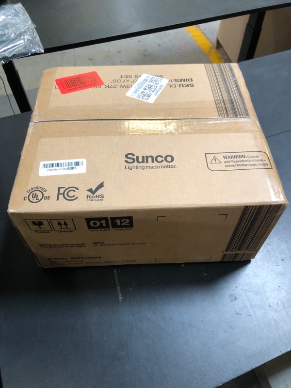 Photo 1 of Sunco 12 Pack 6 Inch LED Can Lights, Retrofit Recessed Lighting, Smooth Trim, 965 LM, 13W (75W Equivalent), Selectable CCT 2700K/3000K/3500K/4000K/5000K, Dimmable, Damp Rated UL