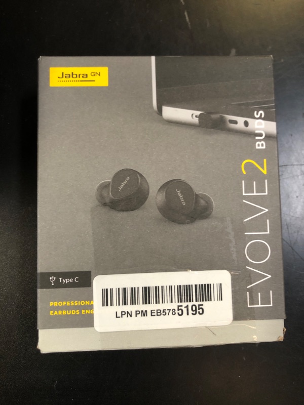 Photo 1 of Jabra Evolve2 True Wireless in-Ear Bluetooth Earbuds with Active Noise Cancellation (ANC) and 4-mic MultiSensor Voice Technology - Microsoft Teams Certified, Works with All Other Meeting apps - Black