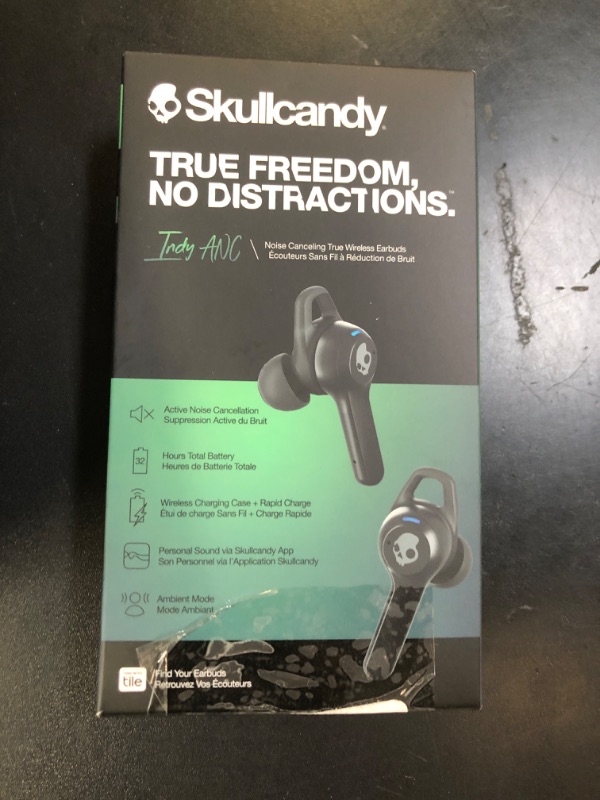 Photo 1 of Skullcandy Indy ANC In-Ear Noise Canceling True Wireless Earbuds, 32 Hour Battery, Microphone, Works with iPhone Android and Bluetooth Devices - Black