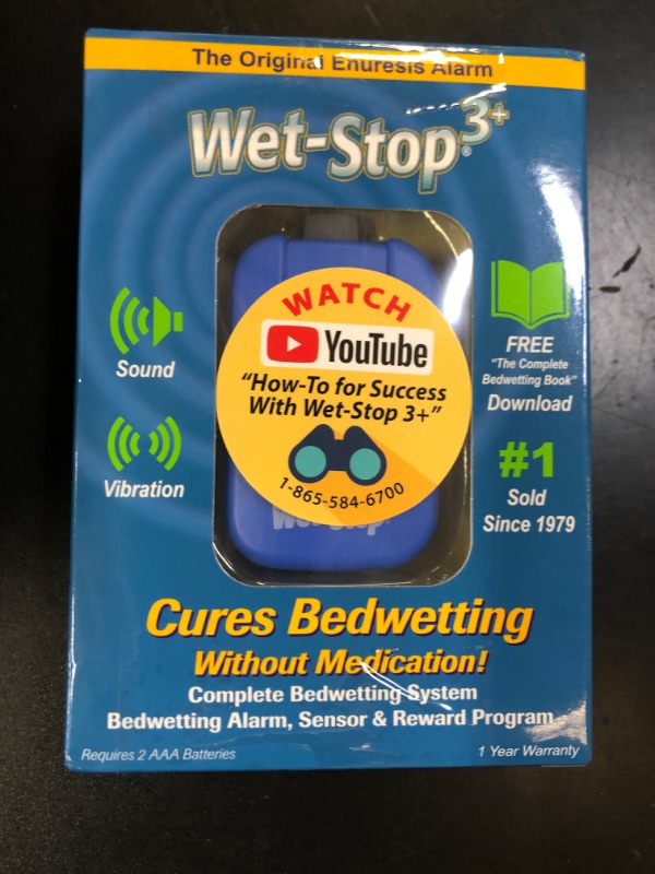 Photo 1 of Wet-Stop 3 Blue Bedwetting Enuresis Alarm with Loud Sound and Strong Vibration for Boys or Girls, Proven Solution for Bedwetters